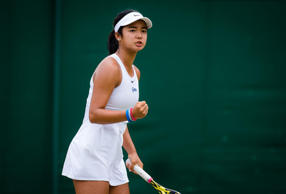 FILE – Filipino tennis star Alex Eala during a Wimbledon girls’ doubles match. (Photo from Alex Eala’s Facebook)